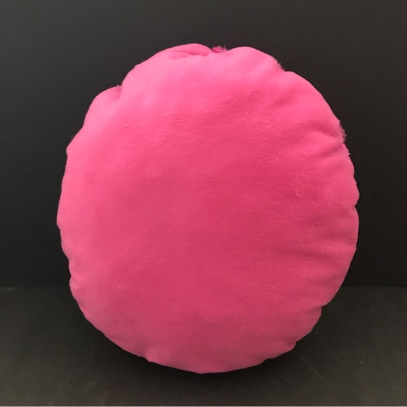 Pink fun fur PEACE sign Round Accent Pillow - Picture 2 of 4
